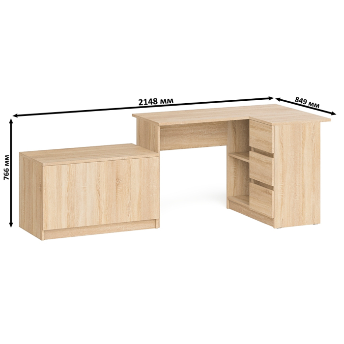 Угловые, Тумба широкая Мори 900 и угловой стол компьютерный Мори правый