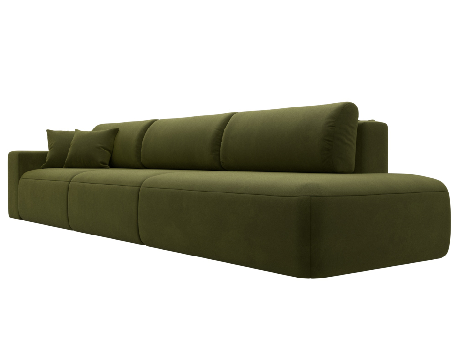 Диваны еврокнижки, Диван прямой Лига-036 Модерн Лонг подлокотник слева, микровельвет