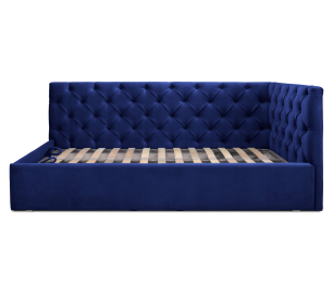 Кровать с мягким изголовьем угловая Оливия 900, микровелюр