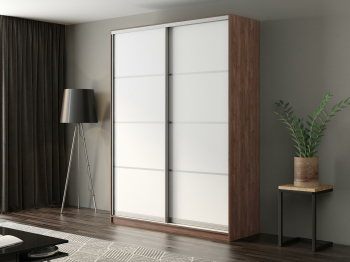 Шкаф-купе Айсберг 190 ШАМОНИ ТЕМНЫЙ (белый/глухой)