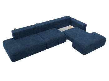 Диван угловой Лига-036 НПБ Модерн Лонг правый угол, велюр BRUT