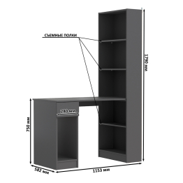 Компьютерный стол со стеллажом открытым Лайт 10.01