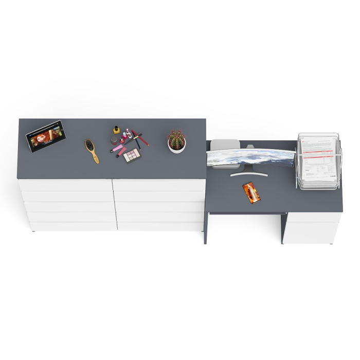 Компьютерные столы, Комод большой МК1200 10-ть ящиков Мори и стол компьютерный МС-1 правый