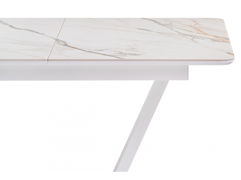 Обеденные столы, Стол  Бугун 120х80х77 белый мрамор с прожилками