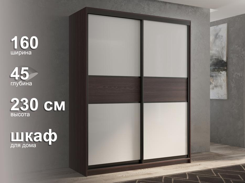 Шкафы-купе 2-х дверные, Шкаф-купе 2х дверный Кааппи 11 160х45