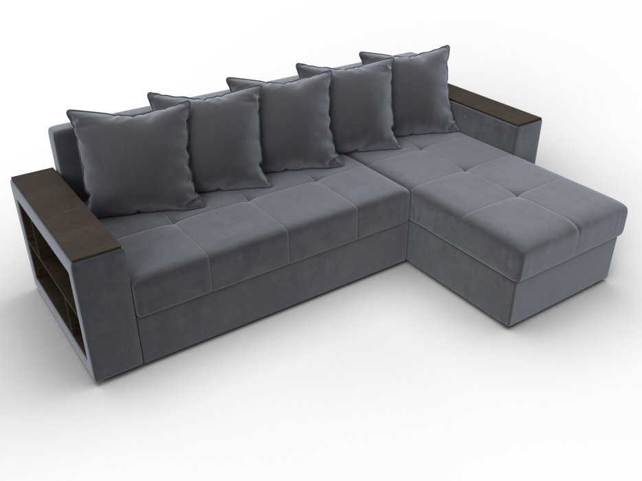 Диваны угловые в гостиную, Диван угловой Дубай Лайт угол универсальный, велюр