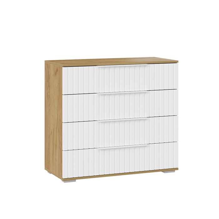 Детские комоды, Комод Хилтон, дуб крафт золотой, белый матовый