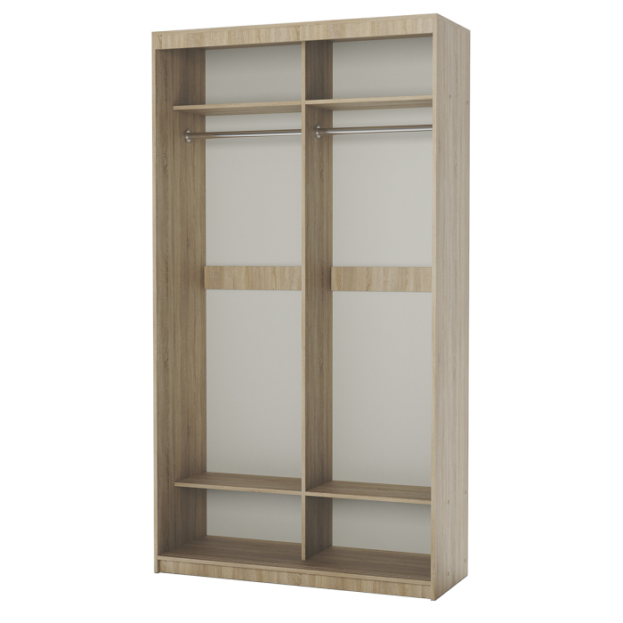 Шкафы-купе 2-х дверные, Шкаф-купе 2-х дверный Эконом платяной 120х60х200