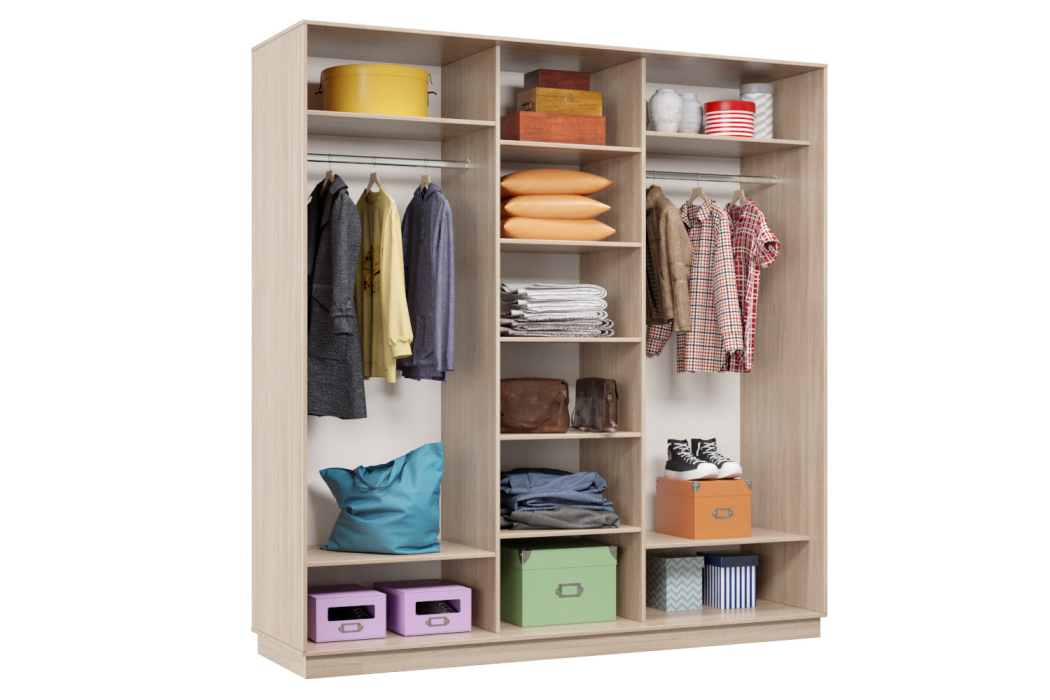 Шкафы-купе 3-х дверные, Шкаф-купе Премьер Лайт 44 (11;08;11) трехдверный