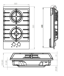 Газовая варочная панель Konigin Flash 302 BKG