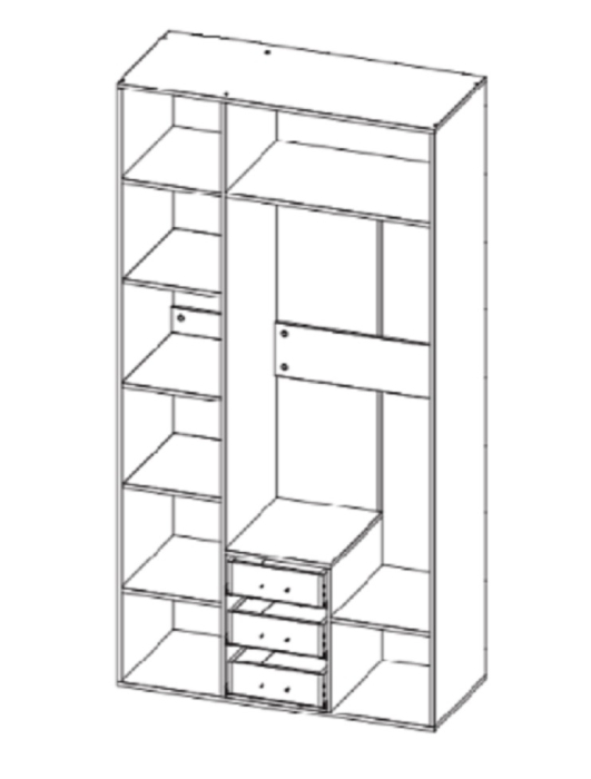 Шкафы распашные, Шкаф трехдверный Браун