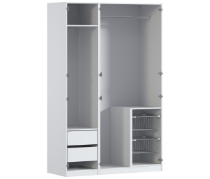 Шкаф 3-х дверный с зеркалом МАКС Белый