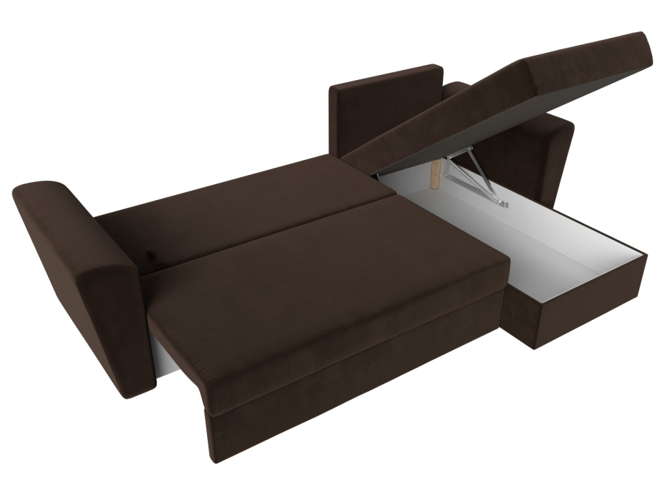 Диваны угловые в гостиную, Угловой диван Амстердам Лайт правый угол, микровельвет