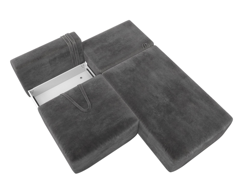 Диваны угловые в гостиную, Диван угловой модульный Лига-060 НПБ угол универсальный, велюр TOWER