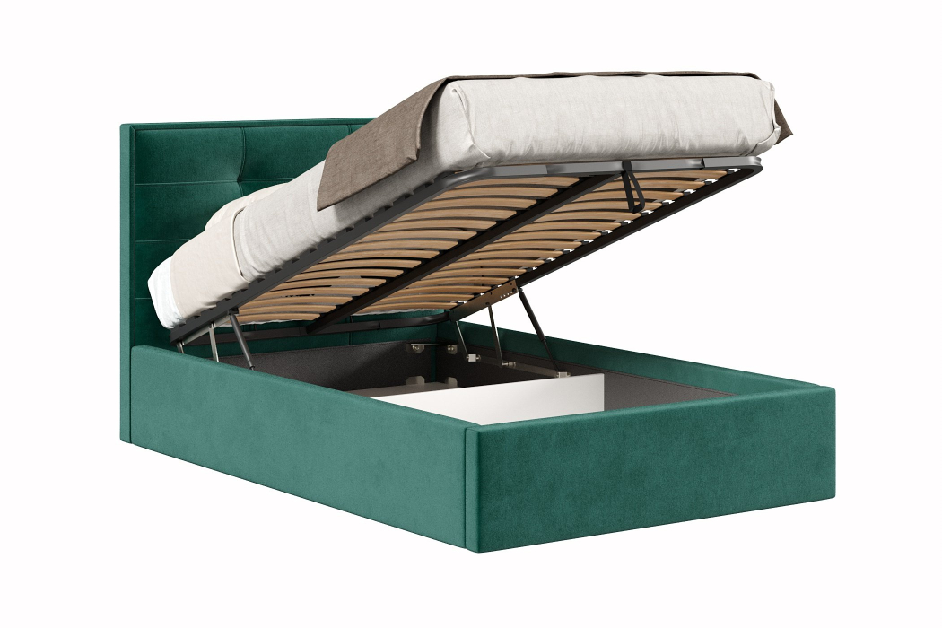 Мягкая кровать, Кровать Римини 1200 с подъёмным механизмом, велюр