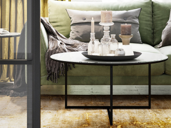 Стол журнальный Маджоре Glass белая Lacobel