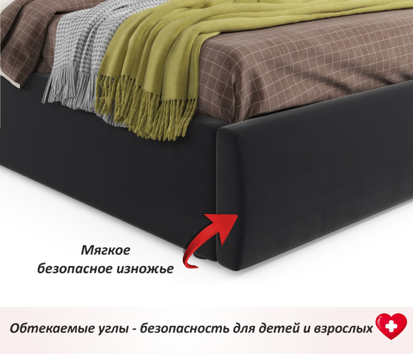 Двуспальные, Мягкая кровать Stefani 1600 с подъемным механизмом