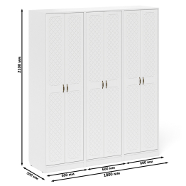 Три широких шкафа с дверками в прихожую П-6 МДФ фрезеровка ромб