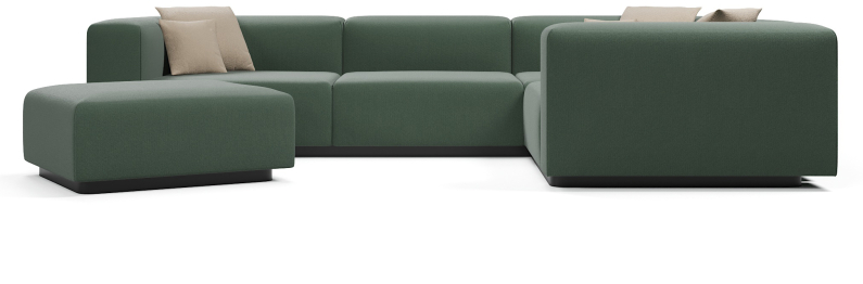 Диван угловой модульный нераскладной Наполи 3, велюр