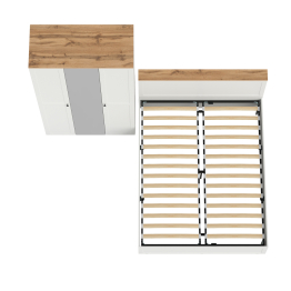 Шкаф для одежды с зеркалом Остин с кроватью Остин с ортопедическим основанием