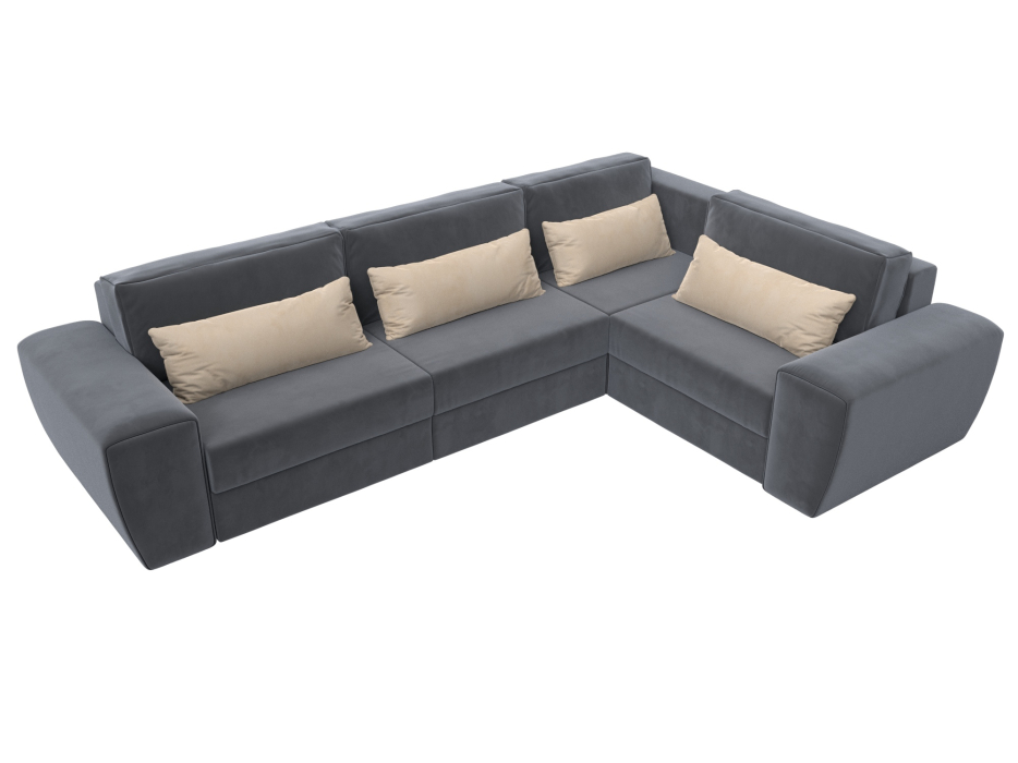 Диваны угловые в гостиную, Диван угловой Лига-008 Long правый, велюр