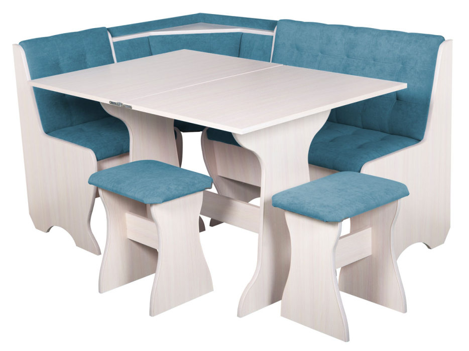 Кухонные уголки, Кухонный уголок Стиль 1Л (со столом СТ3) Дуб млечный / велюр