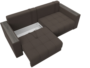 Диван прямой с декором Лига-049 НПБ, рогожка Амур