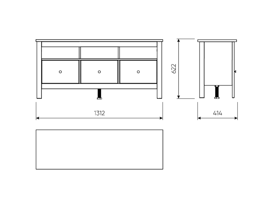 ТВ-тумбы, Тумба САГА 3 ящика RU