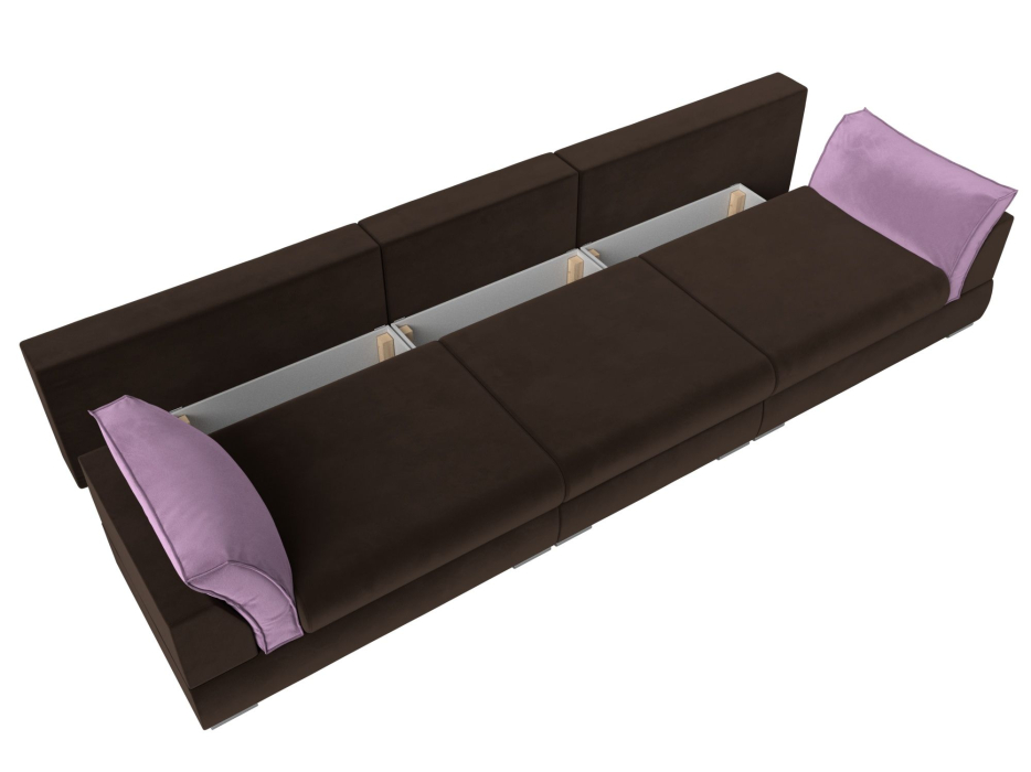 Диваны с ящиком для белья, Прямой диван Пекин Long, микровельвет