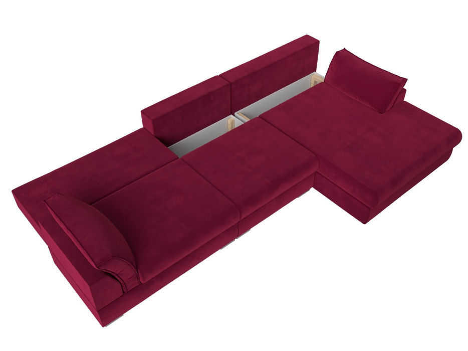 Диваны угловые в гостиную, Угловой диван Пекин Long угол правый, НПБ, микровельвет