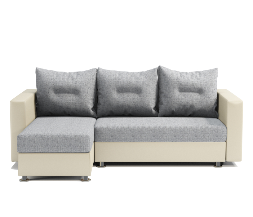 Диваны угловые в гостиную, Угловой диван Ария левый, шенилл / экокожа