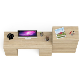 Комод высокий Мори МК700 5-ть ящиков с двухтумбовым компьютерным столом МС-2