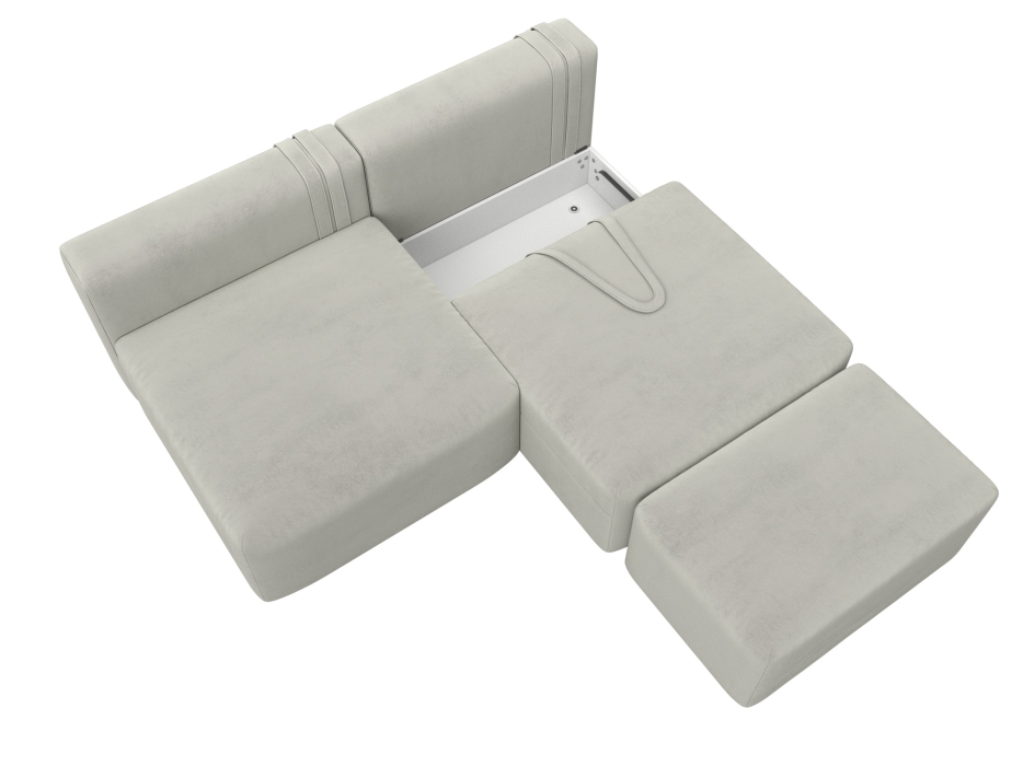 Диваны еврокнижки, Диван прямой модульный с пуфом Лига-060 НПБ, велюр TOWER