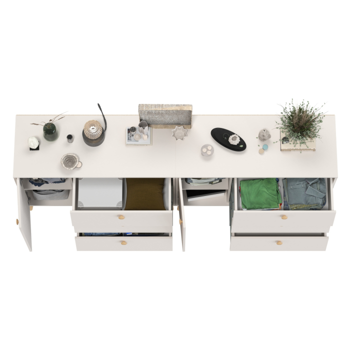 Комоды, Два комода на ножках с дверкой и тремя ящиками Афина