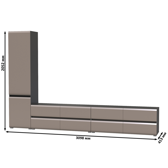 Стенки для гостиной, Стенка для гостиной модульная Сидней № 127