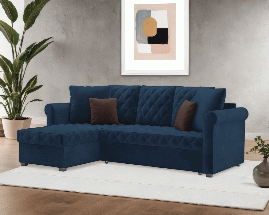 Диваны угловые в гостиную, Диван угловой Берлин (Велюр)