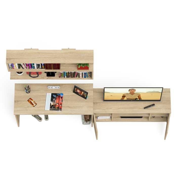 Прямые компьютерные столы, Широкая тумба Мори 1200 с письменным столом 1200.1 и полкой 