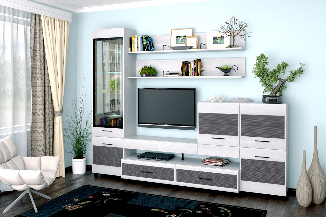 Стенки для гостиной, Модульная гостиная Камелия композиция 5