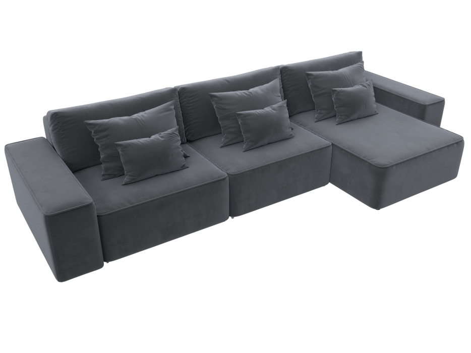 Диваны угловые в гостиную, Диван угловой Лига-074 угол универсальный, велюр SEVEN