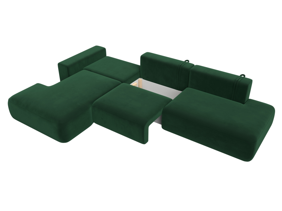 Диваны угловые в гостиную, Диван угловой Лига-036 Модерн Лонг левый угол, велюр