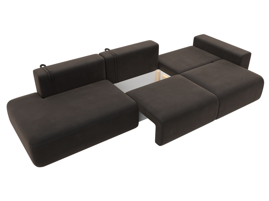 Диваны еврокнижки, Диван прямой Лига-036 Модерн Лонг подлокотник справа, велюр