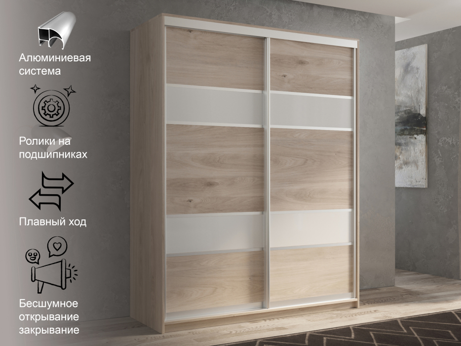 Шкафы-купе 2-х дверные, Шкаф-купе 2х дверный Кааппи 8 120х45