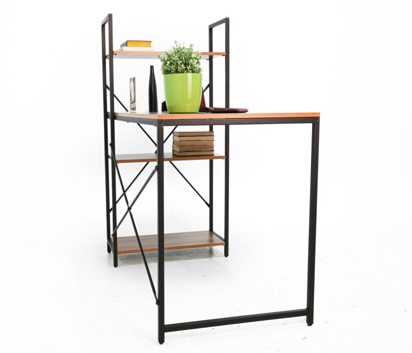 Прямые компьютерные столы, Стол письменный  LOFT стеллаж справа