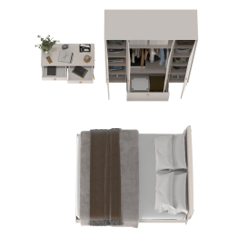 Столик прикроватный с кроватью 1600 Афина со шкаф-комодом 4-ре двери два ящика