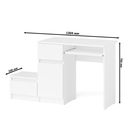 Стол компьютерный Мори МС-1 левый с тумбой