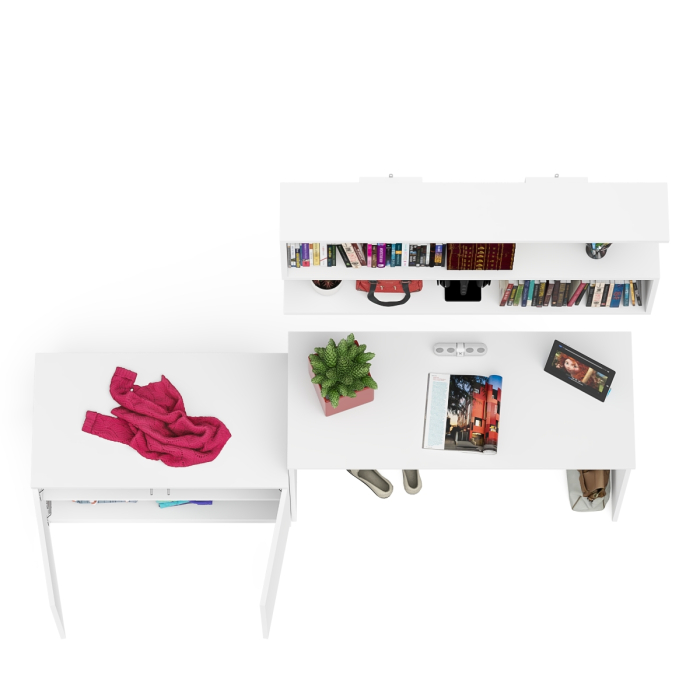 Прямые компьютерные столы, Письменный стол Мори МСП1200 с полкой и тумбой две дверки