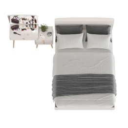 Туалетный столик с зеркалом Афина и кровать 1400 двухспальная