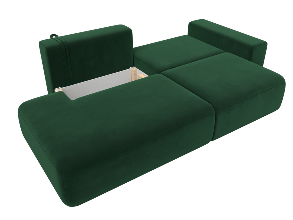 Диваны еврокнижки, Диван прямой Лига-036 Модерн подлокотник справа, велюр