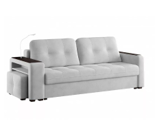Диваны с ящиком для белья, Диван-кровать прямой Smart 4 пуф слева Велюр