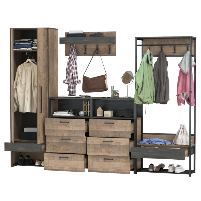 Прихожие, Пять модулей в стиле лофт для прихожей Трувор